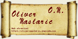 Oliver Maslarić vizit kartica